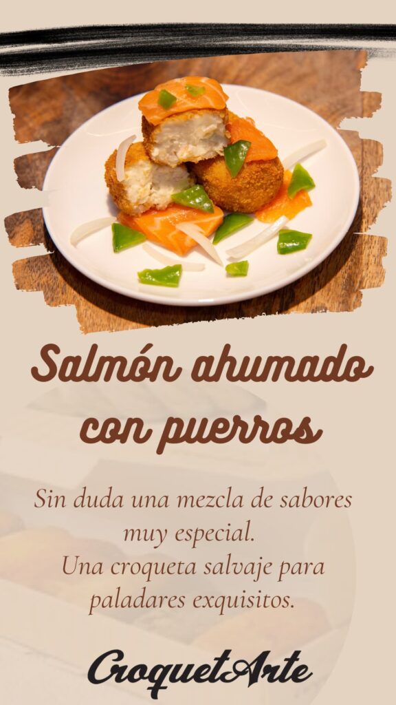 Salmón ahumado con puerros - CroquetArte