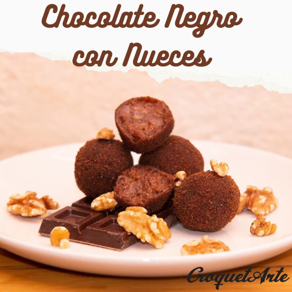 Chocolate Negro con Nueces - Croqueta dulce de CroquetArte