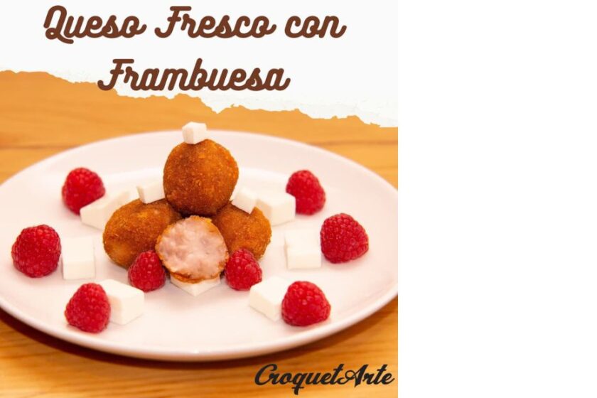 Croqueta dulce de Queso Fresco con Frambuesa - CroquetArte