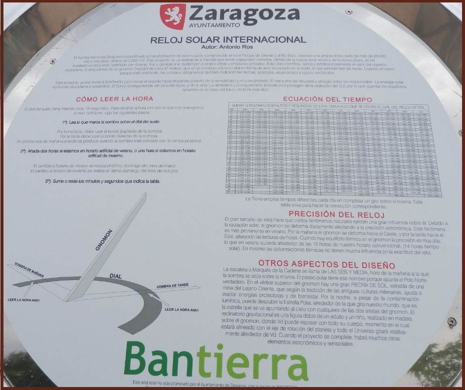 El reloj solar más grande del mundo está en Zaragoza - CroquetArte