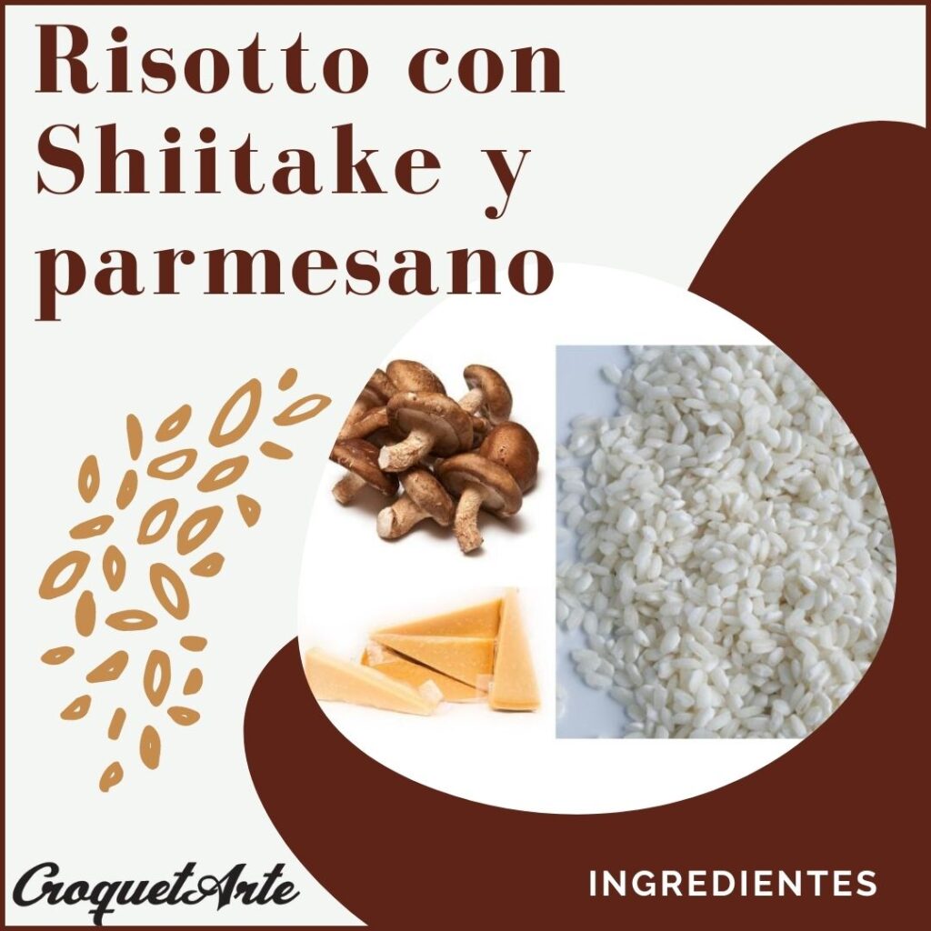 Ingredientes croqueta de Risotto con Shiitake y Parmesano - CroquetArte