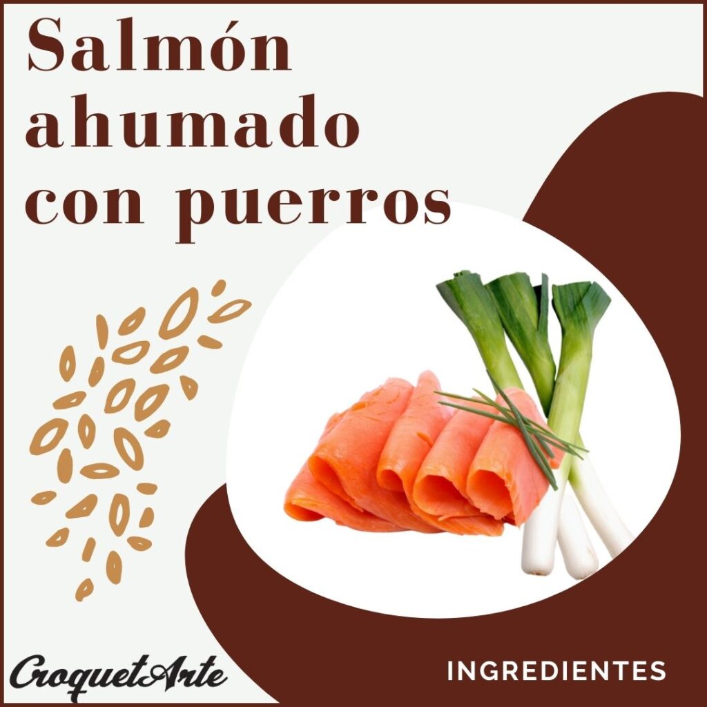 Ingredientes de las croquetas de salmón ahumado con puerros - CroquetArte