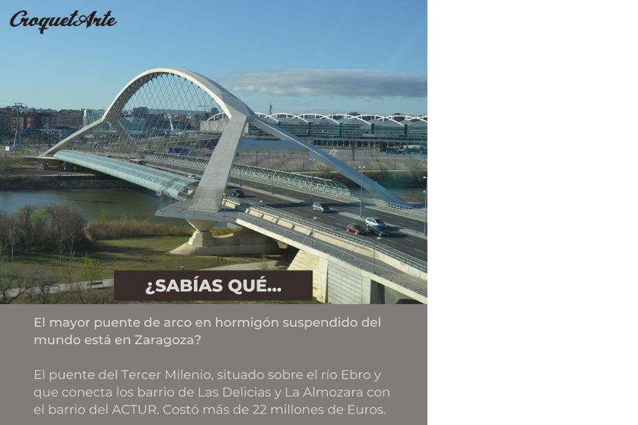 En Zaragoza está el mayor puente de arco en hormigón suspendido del