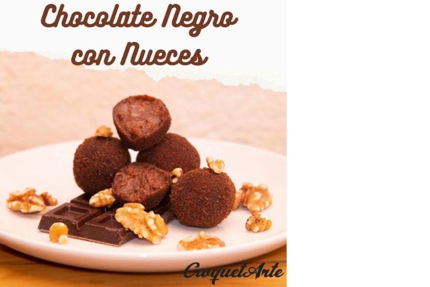 Croqueta dulce de Chocolate Negro con Nueces - CroquetArte