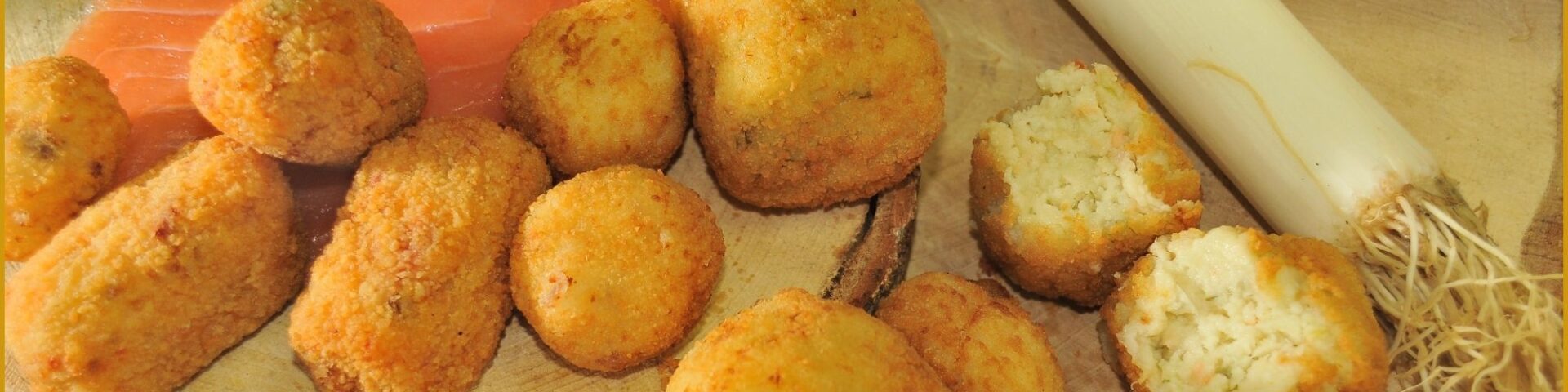 Croqueta de Salmón Ahumado con Puerros - CroquetArte