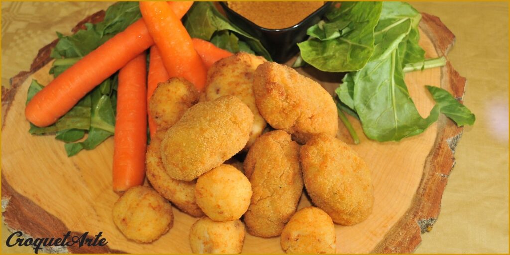 Croqueta Vegana de Zanahoria con Acelga al Curry - CroquetArte
