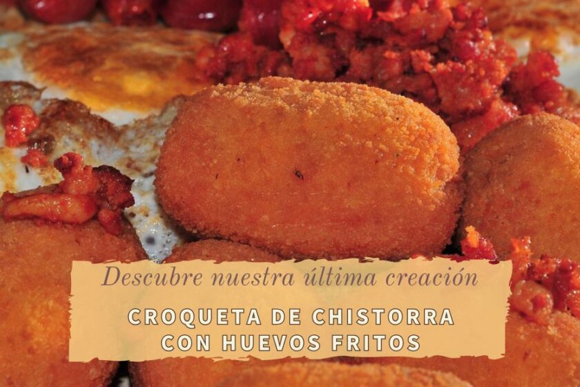 Descubre la última creación de CroquetArte - Croqueta de Chistorra con Huevos Fritos