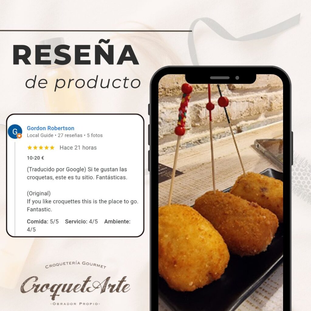 Reseñas reales de usuarios en Google Maps sobre CroquetArte
